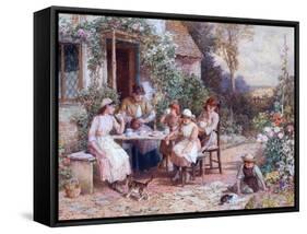 Teatime-Myles Birket Foster-Framed Stretched Canvas