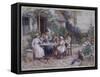 Teatime-Myles Birket Foster-Framed Stretched Canvas