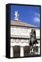 Teatro Carlo Felice and Garibaldi Statue, Genoa, Liguria, Italy, Europe-Mark Sunderland-Framed Stretched Canvas