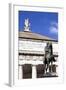 Teatro Carlo Felice and Garibaldi Statue, Genoa, Liguria, Italy, Europe-Mark Sunderland-Framed Photographic Print