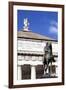 Teatro Carlo Felice and Garibaldi Statue, Genoa, Liguria, Italy, Europe-Mark Sunderland-Framed Photographic Print