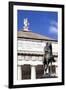 Teatro Carlo Felice and Garibaldi Statue, Genoa, Liguria, Italy, Europe-Mark Sunderland-Framed Photographic Print