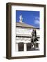 Teatro Carlo Felice and Garibaldi Statue, Genoa, Liguria, Italy, Europe-Mark Sunderland-Framed Photographic Print