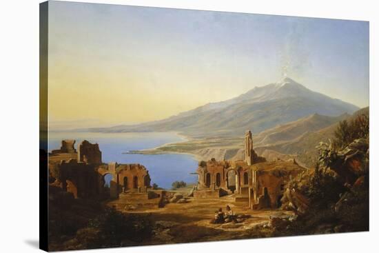 Teatro Greco, Taormina, with Etna beyond-Karl Robert Kummer-Stretched Canvas