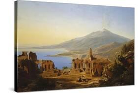 Teatro Greco, Taormina, with Etna beyond-Karl Robert Kummer-Stretched Canvas