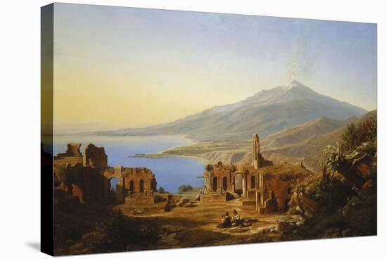 Teatro Greco, Taormina, with Etna beyond-Karl Robert Kummer-Stretched Canvas