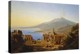 Teatro Greco, Taormina, with Etna beyond-Karl Robert Kummer-Stretched Canvas