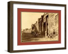 Tebessa, Arch of Caracalla and the Walls of the Byzantine Citadel, Algiers-Etienne & Louis Antonin Neurdein-Framed Giclee Print