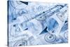 Technical Drawings in a Blue Toning-Andrey Armyagov-Stretched Canvas