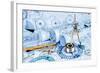 Technical Drawings with the Bearing in a Blue Toning-Andrey Armyagov-Framed Photographic Print