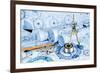 Technical Drawings with the Bearing in a Blue Toning-Andrey Armyagov-Framed Photographic Print