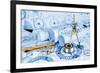 Technical Drawings with the Bearing in a Blue Toning-Andrey Armyagov-Framed Photographic Print