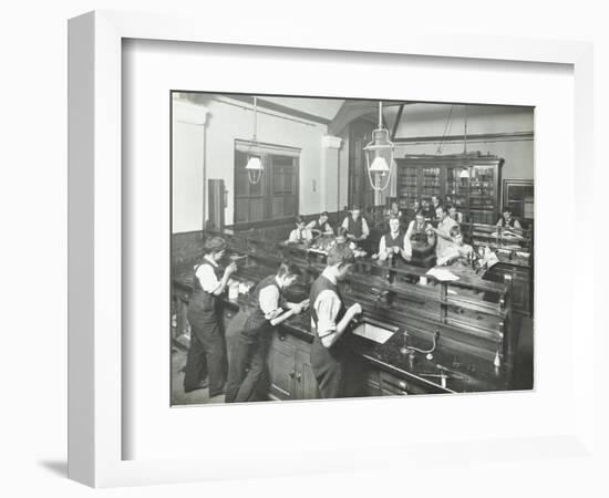 Technical Instruction, Haselrigge Road School, Clapham, London, 1914-null-Framed Photographic Print