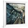 Technician Measures Noise Levels In a Coal Mine-Crown-Framed Photographic Print