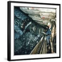 Technician Measures Noise Levels In a Coal Mine-Crown-Framed Photographic Print