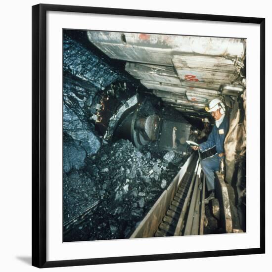 Technician Measures Noise Levels In a Coal Mine-Crown-Framed Photographic Print