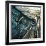 Technician Measures Noise Levels In a Coal Mine-Crown-Framed Photographic Print