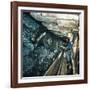 Technician Measures Noise Levels In a Coal Mine-Crown-Framed Photographic Print