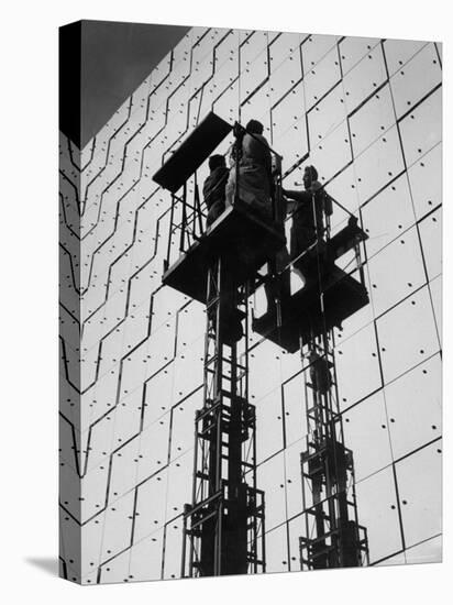 Technicians Adjusting Mirrors of Solar Furnace-Joe Scherschel-Stretched Canvas