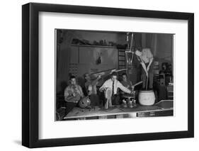 Technicians in Sound Production Room at Walt Disney Studio Using Hanging Mikes and Handheld Boom-Alfred Eisenstaedt-Framed Photographic Print