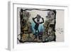 Technology - Trough of Disillusionment, 1996 (collage, acrylic, ink on paper)-Ralph Steadman-Framed Giclee Print