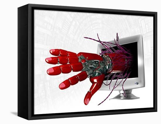 Technophobia, Conceptual Artwork-Victor Habbick-Framed Stretched Canvas