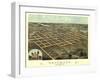 Tecumseh, Michigan - Panoramic Map-Lantern Press-Framed Art Print