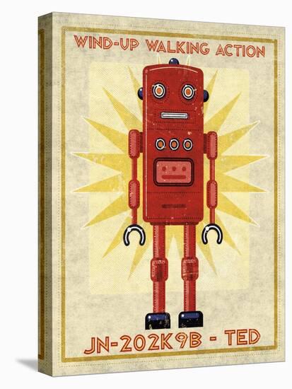 Ted Box Art Robot-John W Golden-Stretched Canvas