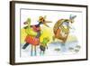 Ted, Ed, and Caroll and the Tiny Fish 2 - Turtle-Valeri Gorbachev-Framed Giclee Print