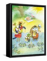 Ted, Ed and Caroll and the Tiny Fish 4 - Turtle-Valeri Gorbachev-Framed Stretched Canvas