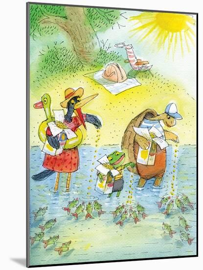 Ted, Ed and Caroll and the Tiny Fish 4 - Turtle-Valeri Gorbachev-Mounted Giclee Print