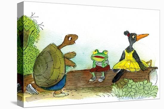 Ted, Ed, and Caroll are Great Friends - Turtle-Valeri Gorbachev-Stretched Canvas