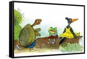 Ted, Ed, and Caroll are Great Friends - Turtle-Valeri Gorbachev-Framed Stretched Canvas