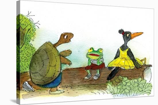 Ted, Ed, and Caroll are Great Friends - Turtle-Valeri Gorbachev-Stretched Canvas