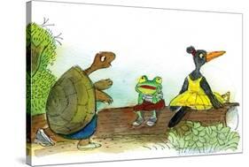 Ted, Ed, and Caroll are Great Friends - Turtle-Valeri Gorbachev-Stretched Canvas