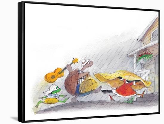 Ted, Ed and Caroll - the Picnic - Turtle-Valeri Gorbachev-Framed Stretched Canvas