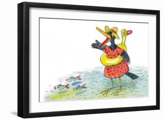 Ted, Ed and Caroll the Tiny Fish 3 - Turtle-Valeri Gorbachev-Framed Premium Giclee Print