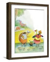 Ted, Ed and Caroll the Tiny Fish - Turtle-Valeri Gorbachev-Framed Giclee Print