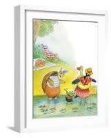 Ted, Ed and Caroll the Tiny Fish - Turtle-Valeri Gorbachev-Framed Giclee Print