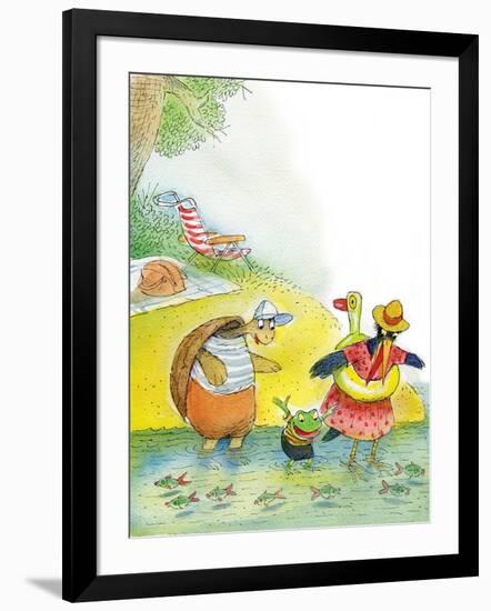 Ted, Ed and Caroll the Tiny Fish - Turtle-Valeri Gorbachev-Framed Giclee Print