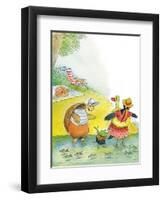 Ted, Ed and Caroll the Tiny Fish - Turtle-Valeri Gorbachev-Framed Premium Giclee Print