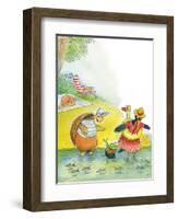 Ted, Ed and Caroll the Tiny Fish - Turtle-Valeri Gorbachev-Framed Giclee Print