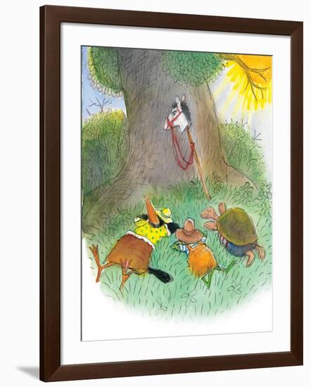 Ted, Ed, Caroll, and the Horse - Turtle-Valeri Gorbachev-Framed Giclee Print