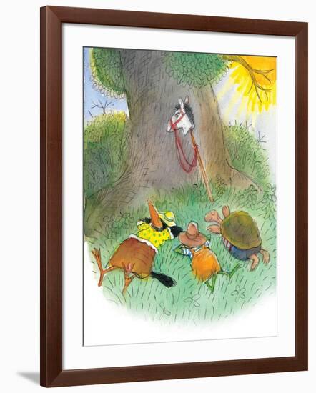 Ted, Ed, Caroll, and the Horse - Turtle-Valeri Gorbachev-Framed Giclee Print