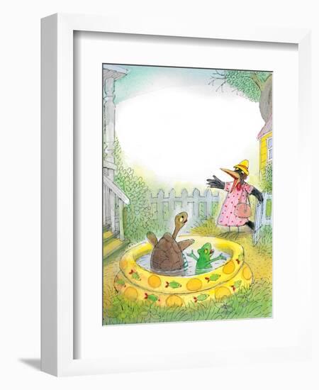 Ted,Ed, Caroll and the Swimming Pool - Turtle-Valeri Gorbachev-Framed Giclee Print