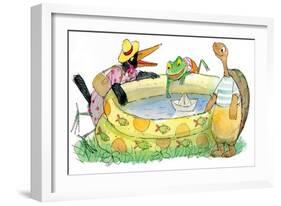 Ted, Ed, Caroll and the Swimming Pool - Turtle-Valeri Gorbachev-Framed Giclee Print