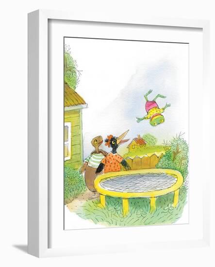 Ted, Ed, Caroll and the Trampoline - Turtle-Valeri Gorbachev-Framed Premium Giclee Print