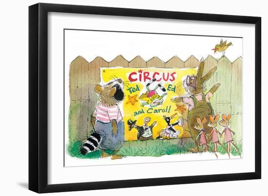 Ted, Ed, Caroll and the Trampoline - Turtle-Valeri Gorbachev-Framed Giclee Print