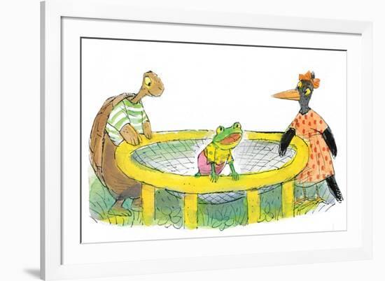 Ted, Ed, Caroll and the Trampoline - Turtle-Valeri Gorbachev-Framed Giclee Print