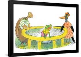 Ted, Ed, Caroll and the Trampoline - Turtle-Valeri Gorbachev-Framed Giclee Print